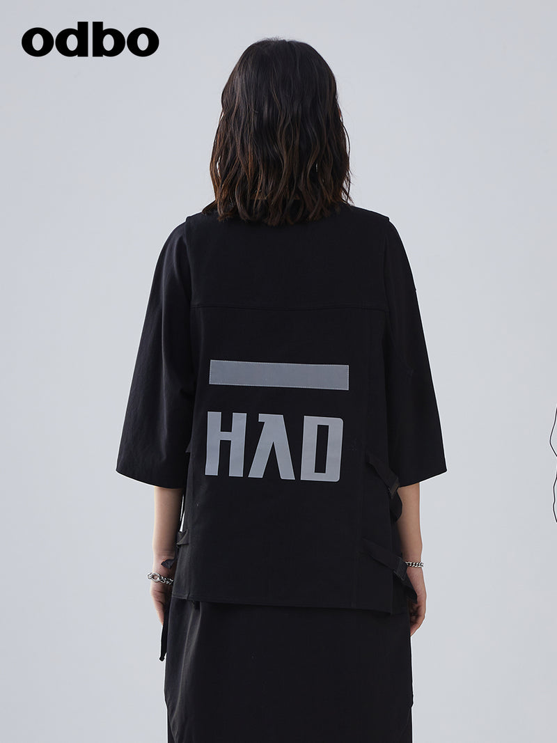 Heardbyodbo2022年夏季新款潮牌黑色無袖背心外套女外穿牛仔上衣