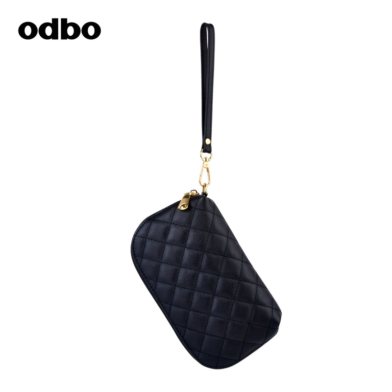 odbo 菱格 真皮 手抓包  軟皮