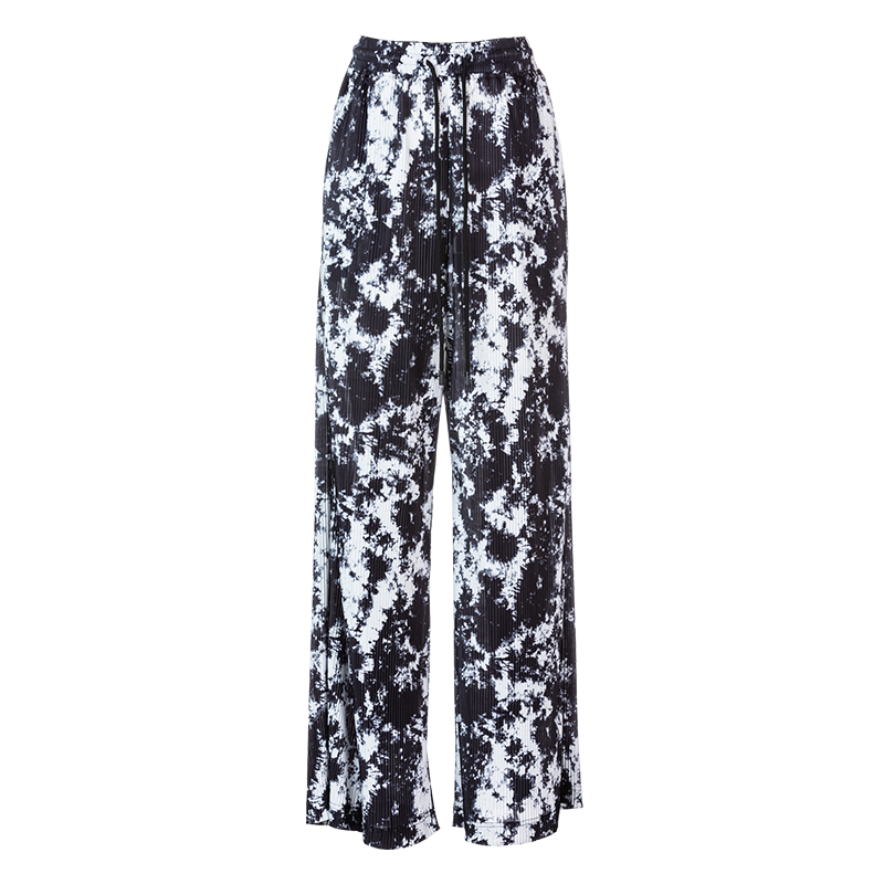 Heardbyodbo春裝2022年新款女時尚印花休閒褲女高腰垂感百搭長褲