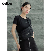 odbo 運動帆布 腰包女 斜挎 胸包