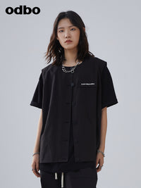 Heardbyodbo2022年夏季新款寬鬆黑色無袖背心女百搭外穿休閒上衣