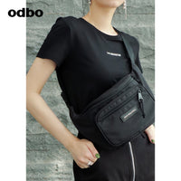 odbo 運動帆布 腰包女 斜挎 胸包