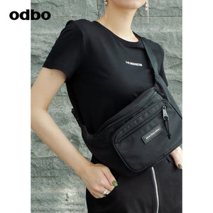 odbo 運動帆布 腰包女 斜挎 胸包