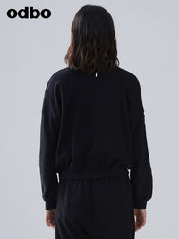 Heardbyodbo早秋2022年新款休閒氣質黑色衛衣女寬鬆百搭針織上衣