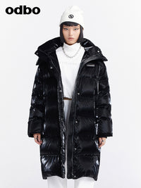 Heardbyodbo秋冬女加厚保暖白鴨絨羽絨服女中長款外套