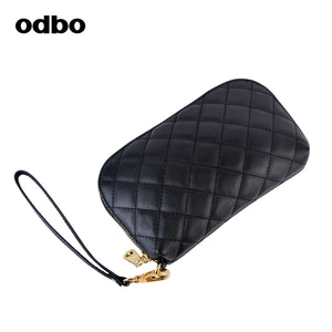 odbo 菱格 真皮 手抓包  軟皮